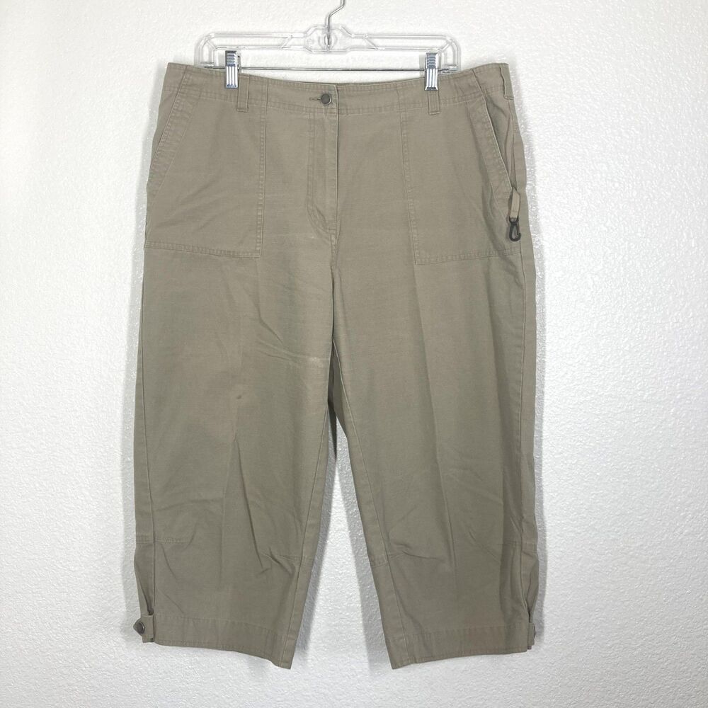 Woolrich Pants Womens 16 Khaki 3XDRY Capri Hiking Outdoor Cotton Casual